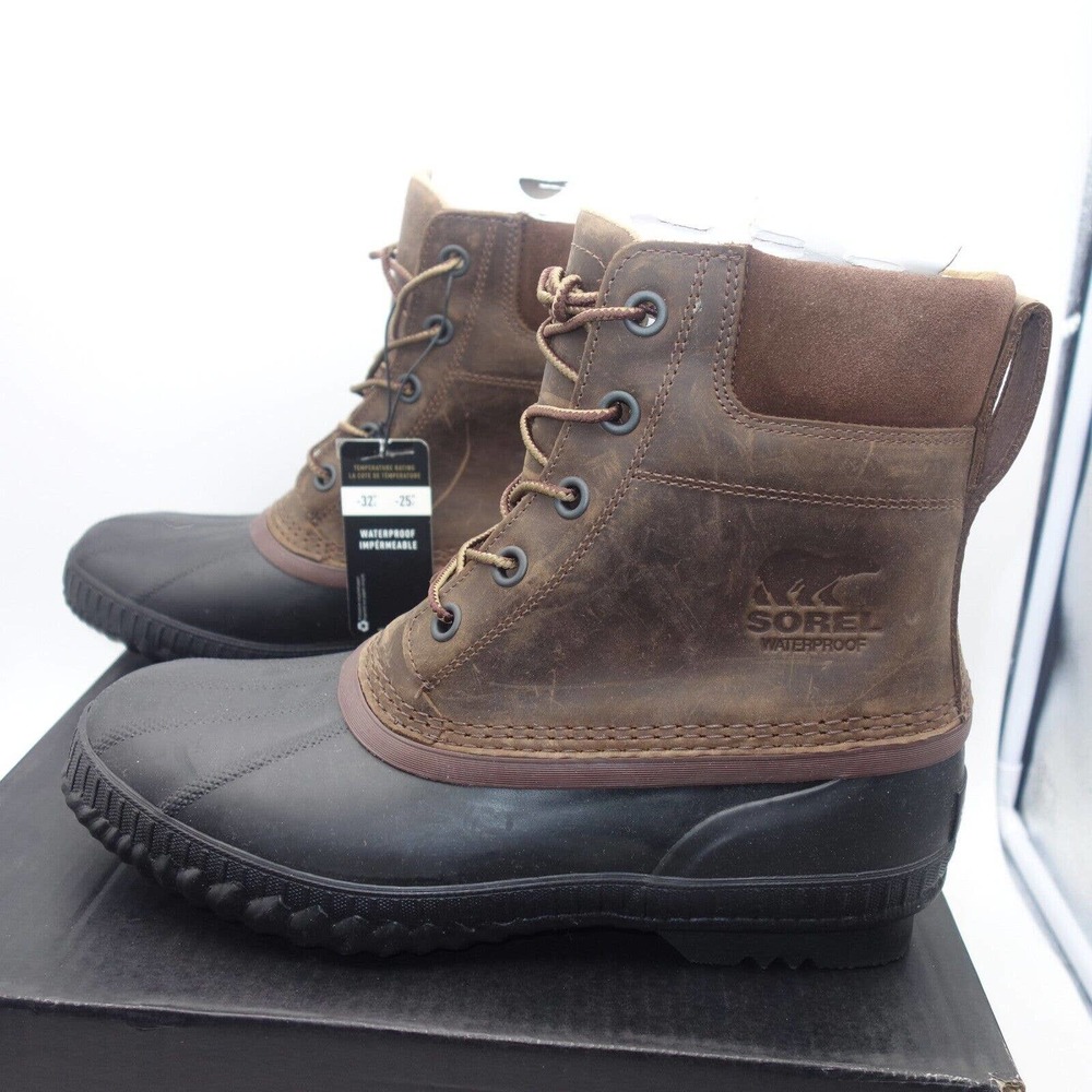 NEW Sorel Cheyanne II Waterproof Duck Boots Tabacco Brown Black Men's 10.5